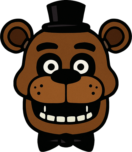 Mascara de Freddy Fazbear.
In-Game asset.  2d.  High contrast.  No shadows