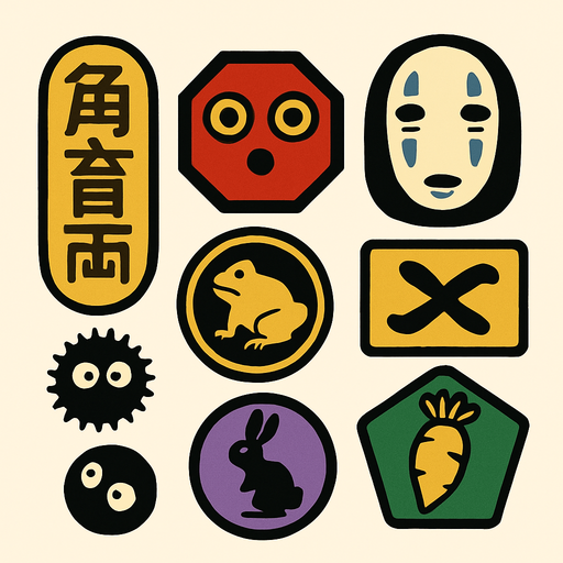 Different tokens like in the movie "spirited away".
In-Game asset.  2d.  High contrast.  No shadows