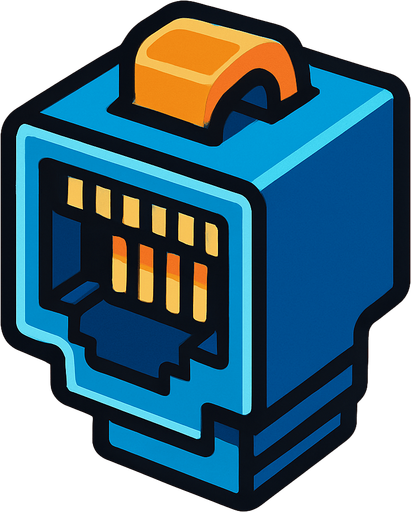 rj45 Connector.
In-Game asset.  2d.  High contrast.  No shadows