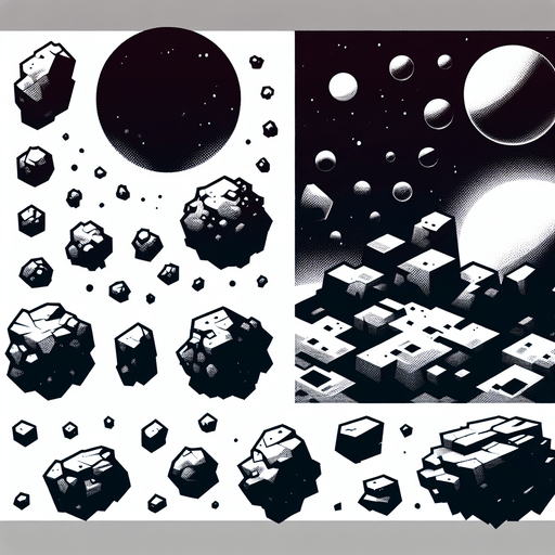 space rock.
Single Game Texture. In-Game asset. 2d. Blank background. High contrast. No shadows.