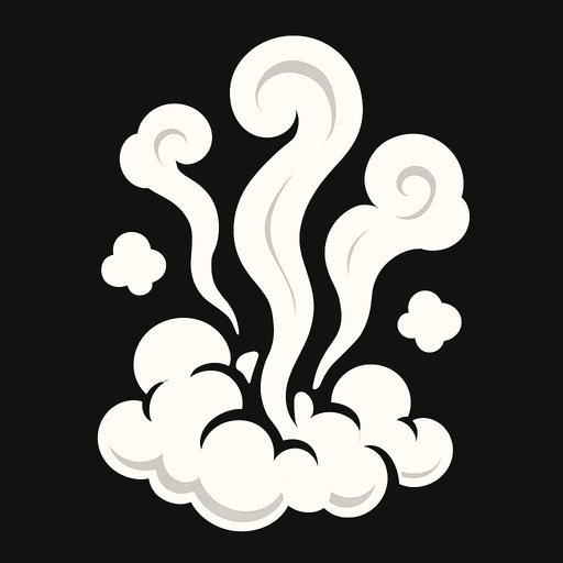 steam effect.
In-Game asset.  2d.  High contrast.  No shadows