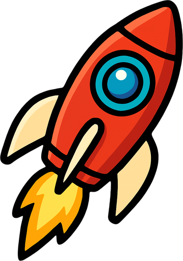 A rocket.
In-Game asset.  2d.  High contrast.  No shadows
