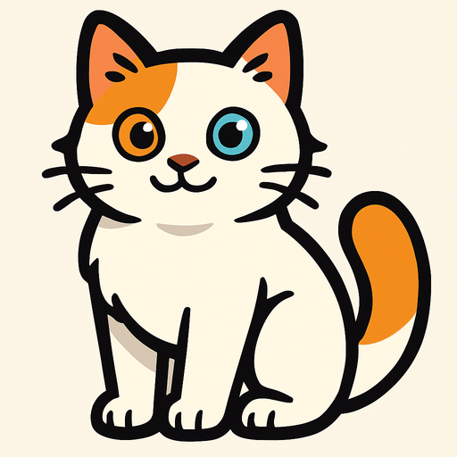 tatlı van kedisi.
In-Game asset.  2d.  High contrast.  No shadows