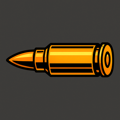 hafif makineli tüfek mermisi.
In-Game asset.  2d.  High contrast.  No shadows