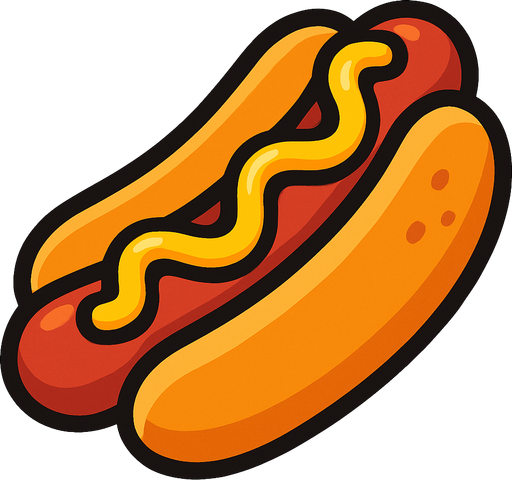 hotdog.
In-Game asset.  2d.  High contrast.  No shadows