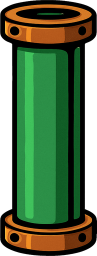 haz una tuberia vertical.
In-Game asset.  2d.  High contrast.  No shadows