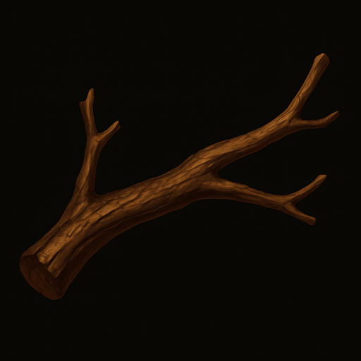 Rama, algo realista.
In-Game asset.  2d.  High contrast.  No shadows