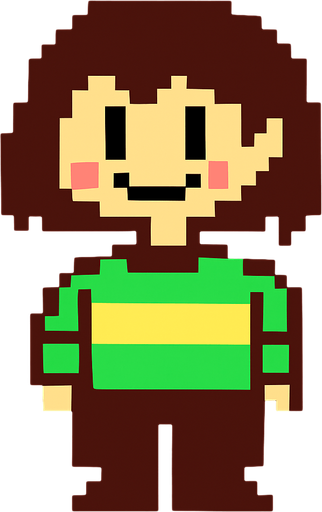 make chara from underatle.
In-Game asset.  2d.  High contrast.  No shadows