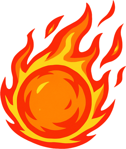Fire ball.
In-Game asset.  2d.  High contrast.  No shadows