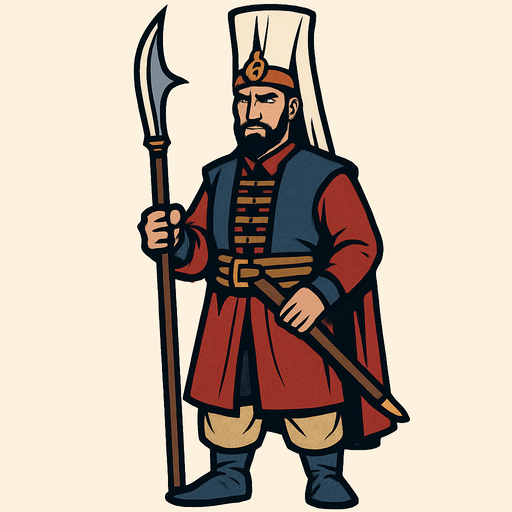 Ottoman Janissary.
In-Game asset.  2d.  High contrast.  No shadows