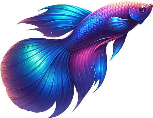 A realistic bettafish swiming to the right.
Single Game Texture. In-Game asset. 2d. Blank background. High contrast. No shadows.