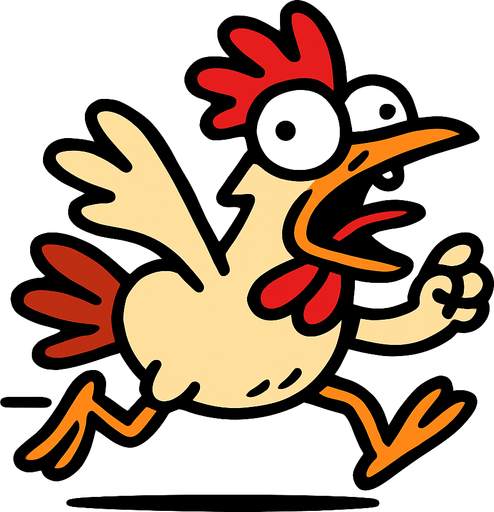 make the runner as crazy chicken.
In-Game asset.  2d.  High contrast.  No shadows