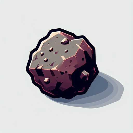 small rock.
Single Game Texture.  In-Game asset.  2d.  Blank background.  High contrast.  No shadows