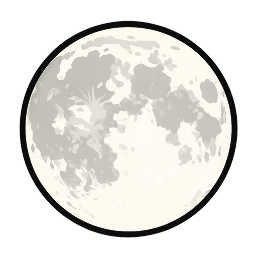 white full moon.
In-Game asset.  2d.  High contrast.  No shadows