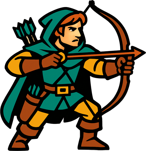 Archer  hero.
In-Game asset.  2d.  High contrast.  No shadows