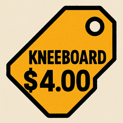 Price tag that says Kneeboard $4.00.
In-Game asset.  2d.  High contrast.  No shadows