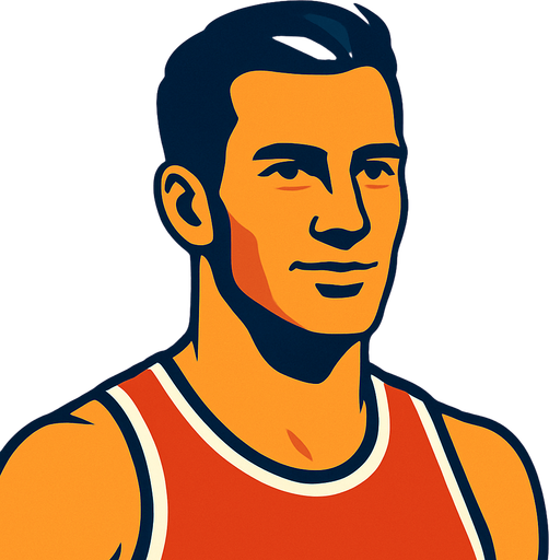 Profile photo of an athlete man.
In-Game asset.  2d.  High contrast.  No shadows