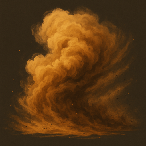 Tormenta de arena, algo realista.
In-Game asset.  2d.  High contrast.  No shadows