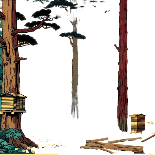 2d colorfull ghibli image style. forest  quite one beehive at a tree body of forest
Single Game Texture.  In-Game asset.  2d.  Blank background.  High contrast.  No shadows.
Single Game Texture.  In-Game asset.  2d.  Blank background.  High contrast.  No shadows