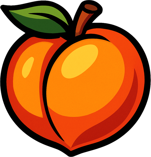 make the peach.
In-Game asset.  2d.  High contrast.  No shadows
