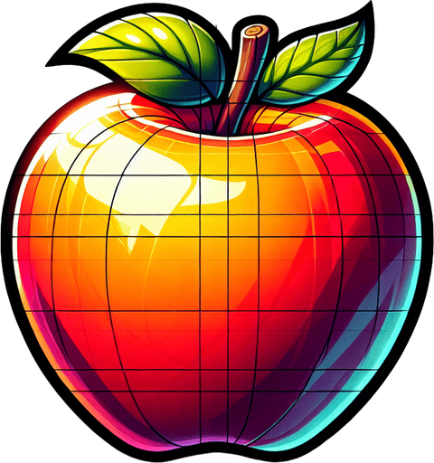 apple.
Single Game Texture. In-Game asset. 2d. Blank background. High contrast. No shadows.