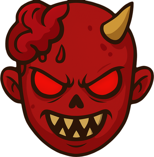 Hake his skin red and add horns