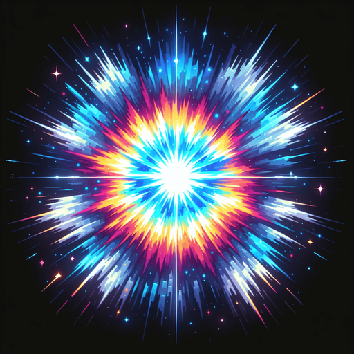 Spacial Explosion.
Single Game Texture. In-Game asset. 2d. Blank background. High contrast. No shadows. Low resolución size 64px