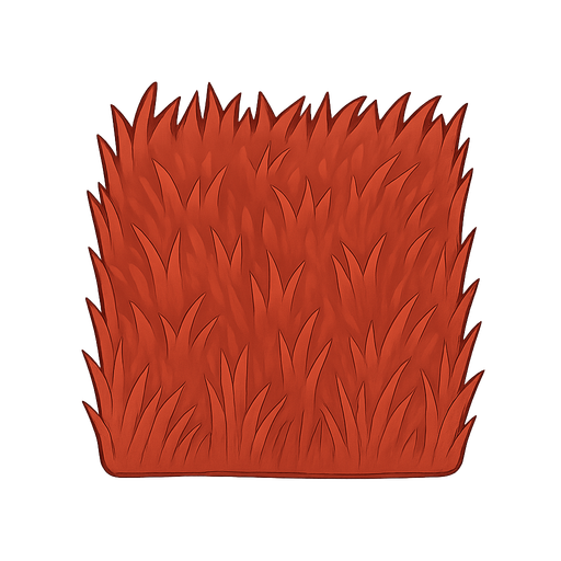 red grass. No background. Transparent background. Blank background. No shadows. 2d. In-Game asset. flat