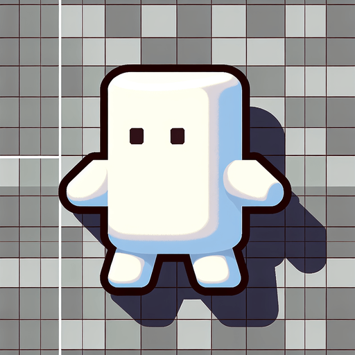 Marshmallow character.
Single Game Texture. In-Game asset. 2d. Blank background. High contrast. No shadows.