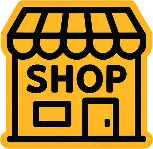 Shop icon.
In-Game asset.  2d.  High contrast.  No shadows