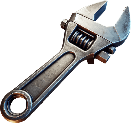 marionun ingiliz boru anahtarı aleti.
Single Game Texture.  In-Game asset.  2d.  Blank background.  High contrast.  No shadows