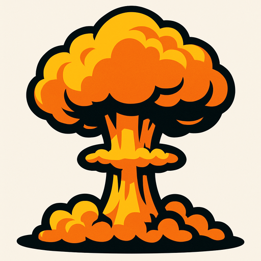 explosion nuclear.
In-Game asset.  2d.  High contrast.  No shadows