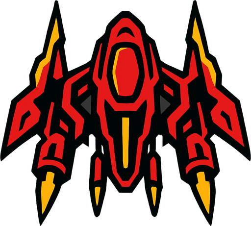 enimy space ship.
In-Game asset.  2d.  High contrast.  No shadows