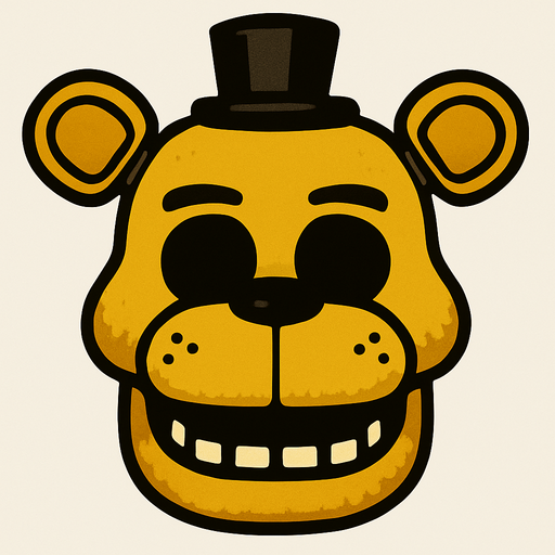 golden freddy head.
In-Game asset.  2d.  High contrast.  No shadows