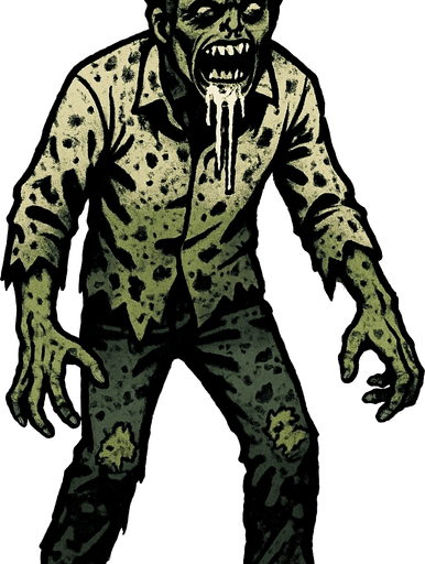 bu bir zombi ağızında salyalar olsun ve üstü başı dağınık olsun kirli olsun ve boydan olsun
.
In-Game asset.  2d.  High contrast.  No shadows