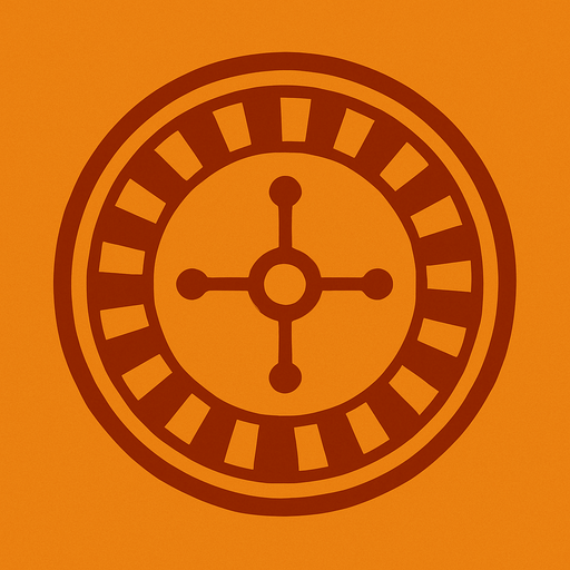 Dark orange circular minimalist roulette.
In-Game asset.  2d.  High contrast.  No shadows
