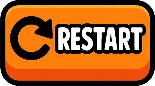 Restart button.
In-Game asset.  2d.  High contrast.  No shadows