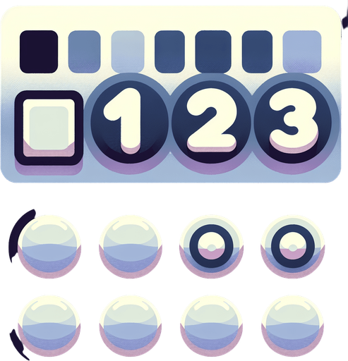 Нужно чтоб был нежные, спокойные кнопки с цифрами 1 2 3 они должны быть округлой формы.
Single Game Texture. In-Game asset. 2d. Blank background. High contrast. No shadows.