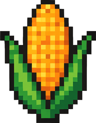 maiz de pixeles.
In-Game asset.  2d.  High contrast.  No shadows