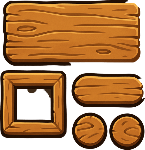 Ahşap tema.
In-Game asset.  2d.  High contrast.  No shadows