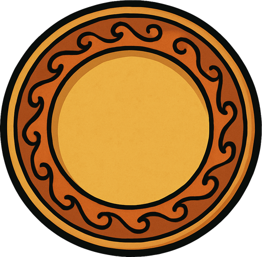 Plate.
In-Game asset.  2d.  High contrast.  No shadows