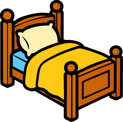 bed.
In-Game asset.  2d.  High contrast.  No shadows