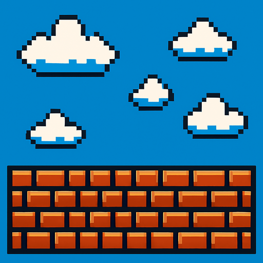 Bricks and sky.
In-Game asset.  2d.  High contrast.  No shadows