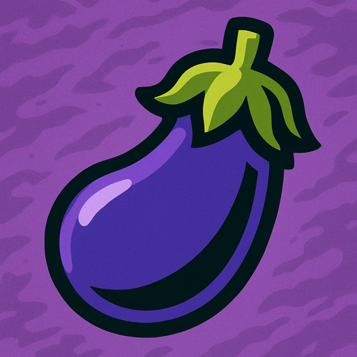eggplant.
In-Game asset.  2d.  High contrast.  No shadows