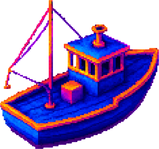 Turn the boat clockwise 45 degrees to face the bow right.