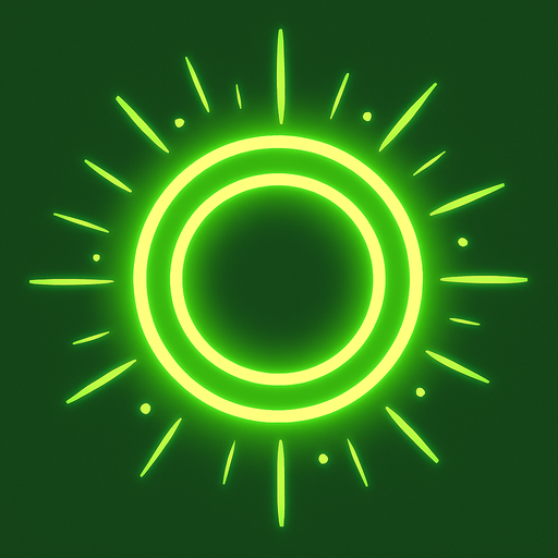 A 2D green radiating circular aura in the Survivor.io style made by HABBY PTE. LTD..
In-Game asset.  2d.  High contrast.  No shadows
