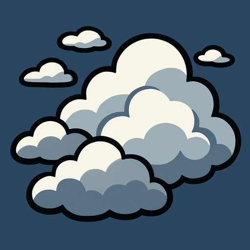 cloudy.
In-Game asset.  2d.  High contrast.  No shadows