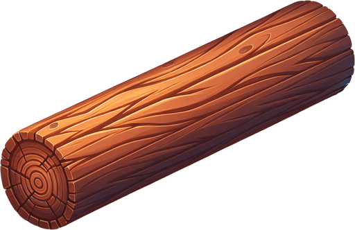 Horizontal wooden rod.
Single Game Texture. In-Game asset. 2d. Blank background. High contrast. No shadows.