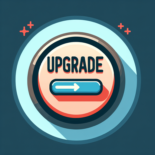 a button saying 'upgrade'.
In-Game asset. 2d. Blank background. High contrast.
