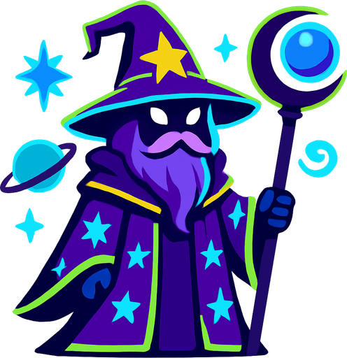 Mago astral.
In-Game asset.  2d.  High contrast.  No shadows